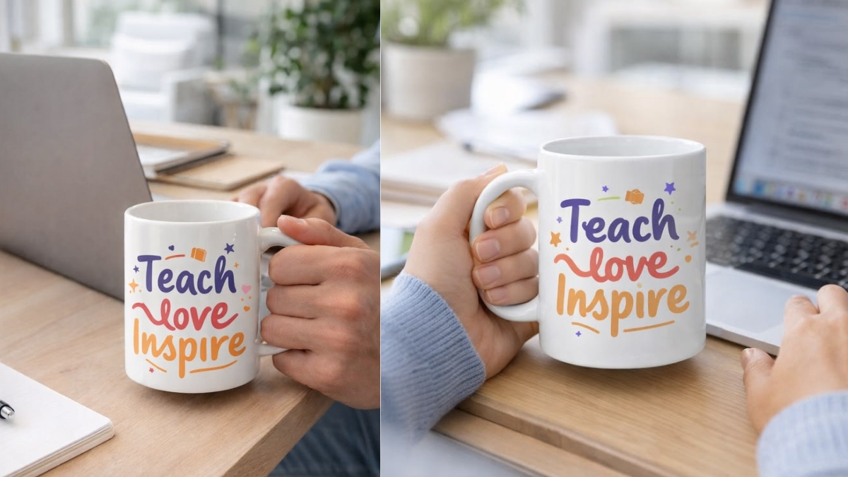 Teach Love Inspire Black Ceramic Mug – Aesthetic Teacher Gift Cup