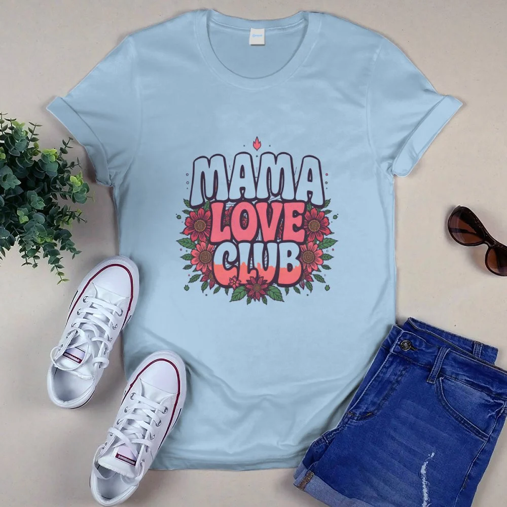 Last-Minute Mother's Day Gifts That Don't Look Rushed Mama Love Club Retro Groovy Floral Tee