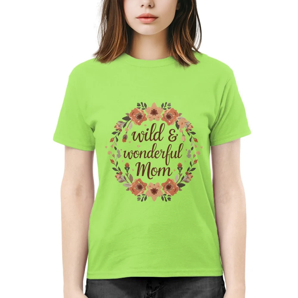 Wild & Wonderful Mom Floral Wreath Tee