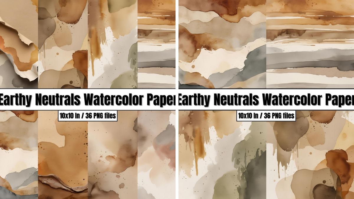 earthy neutrals watercolor paper