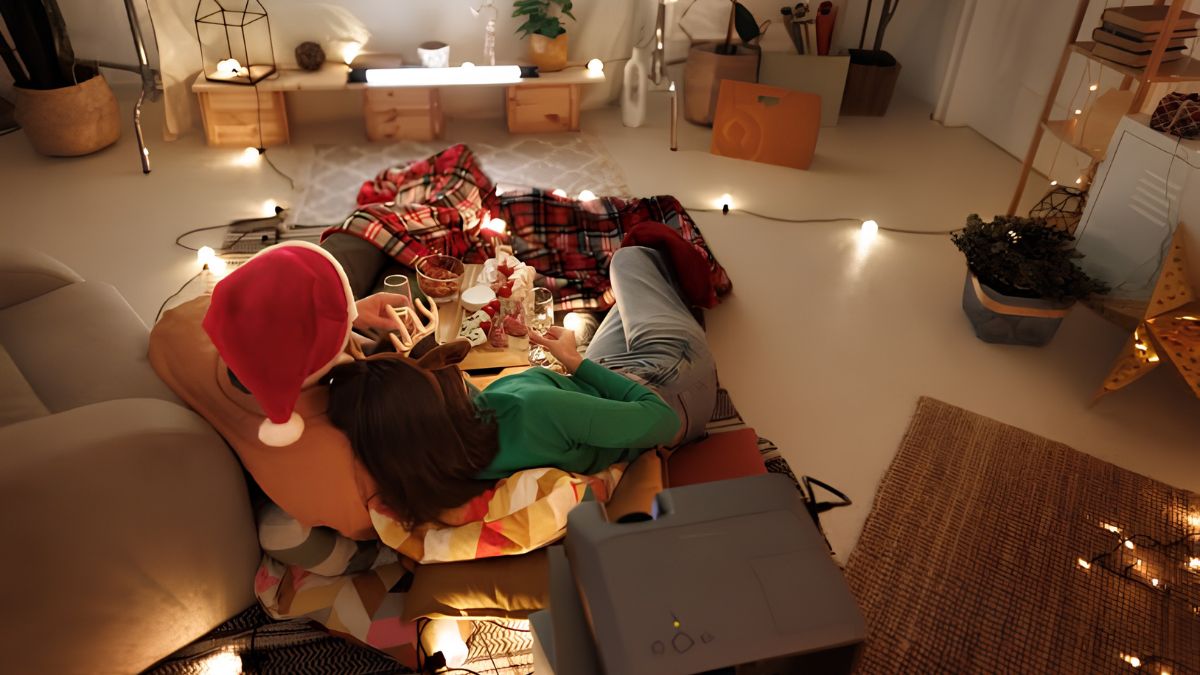 christmas movie night setup 3