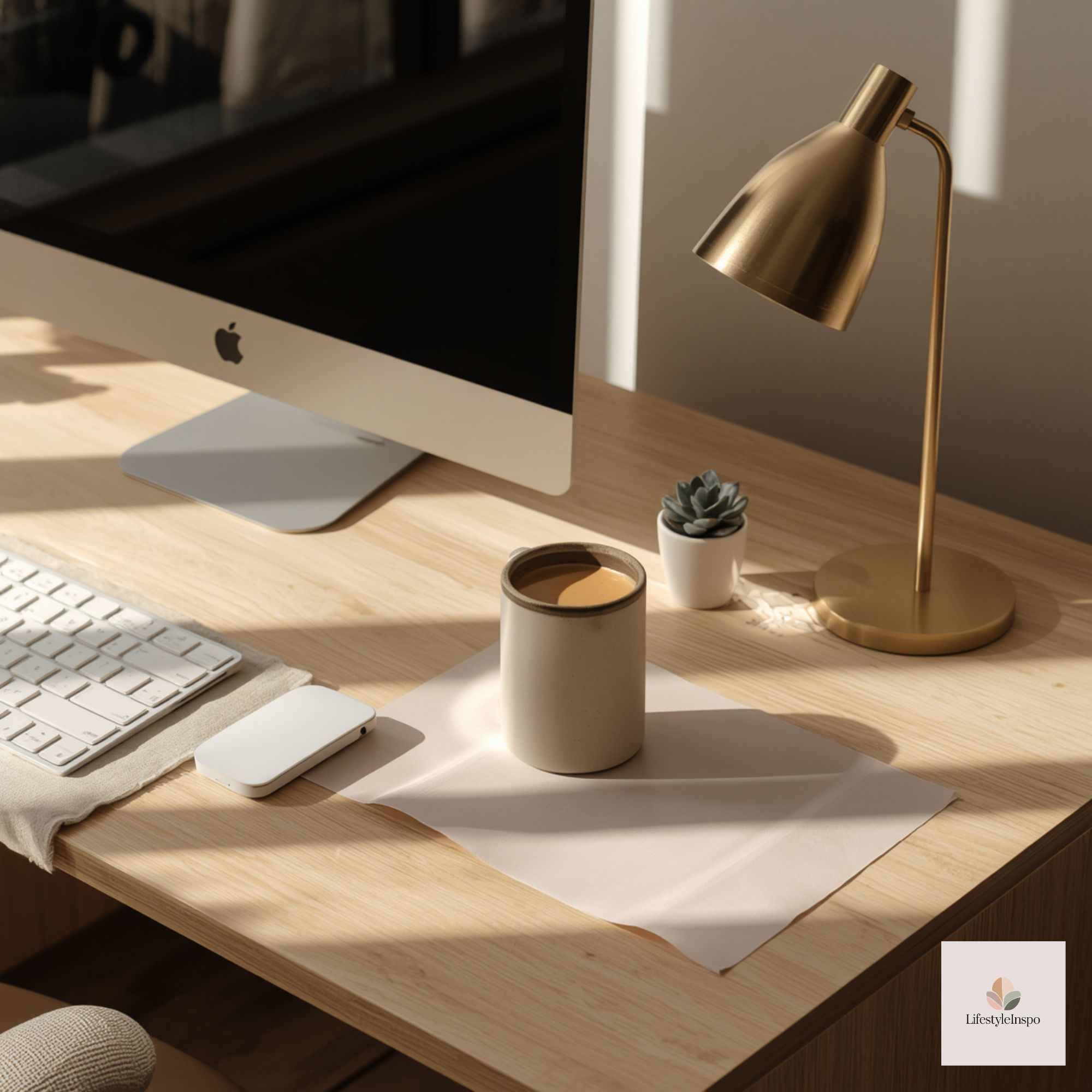 A Warm Minimalist Desk Setup: Keep the Surface Clear, Not Your Personality Warm Minimalist Desk Setup 3