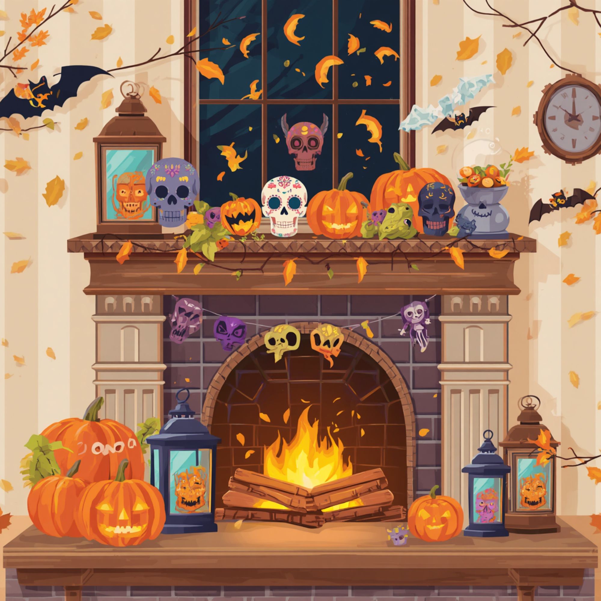 safer halloween mantel 3