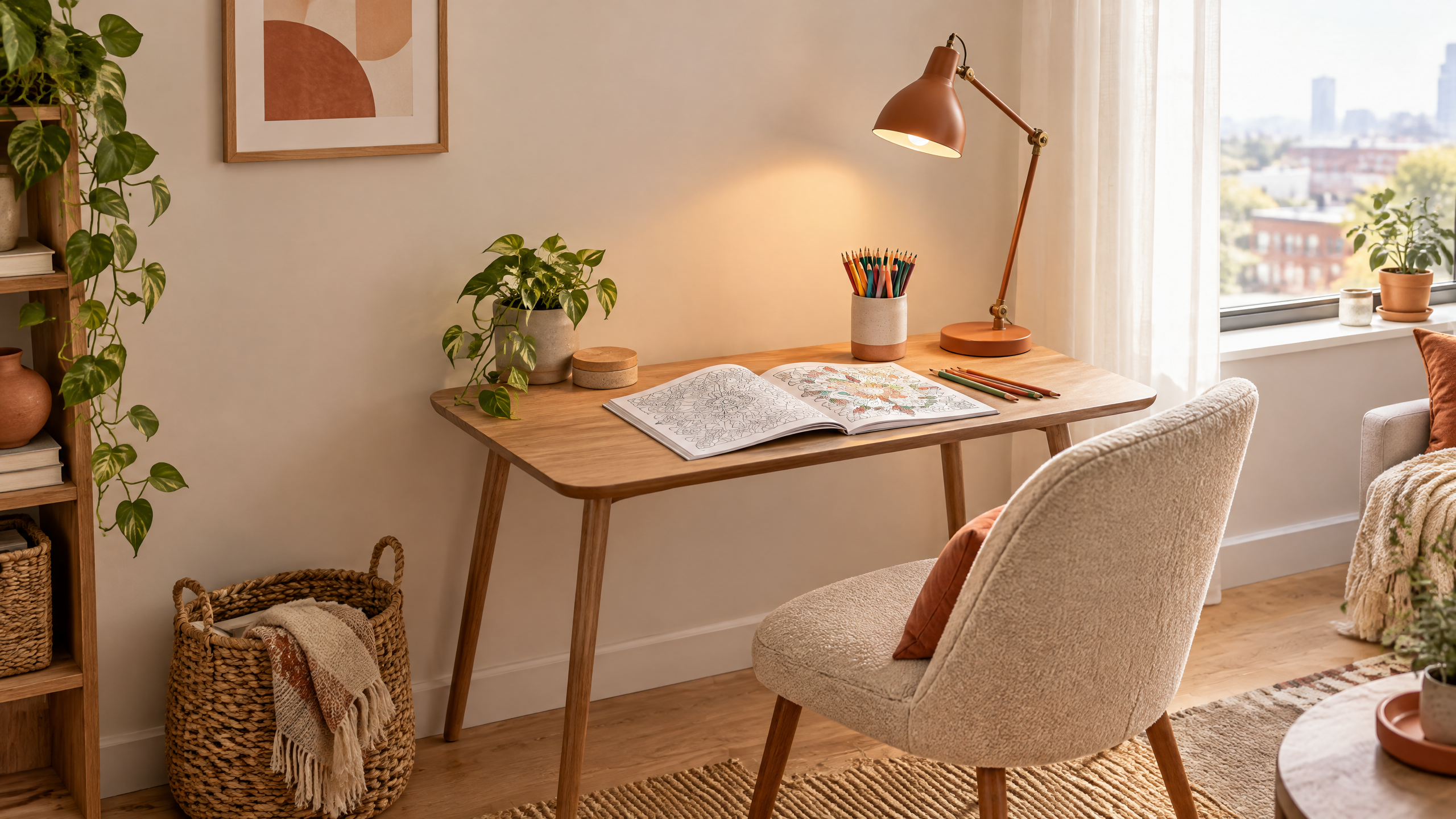 How to Create a Beautiful Adult Coloring Corner in Any Small Space