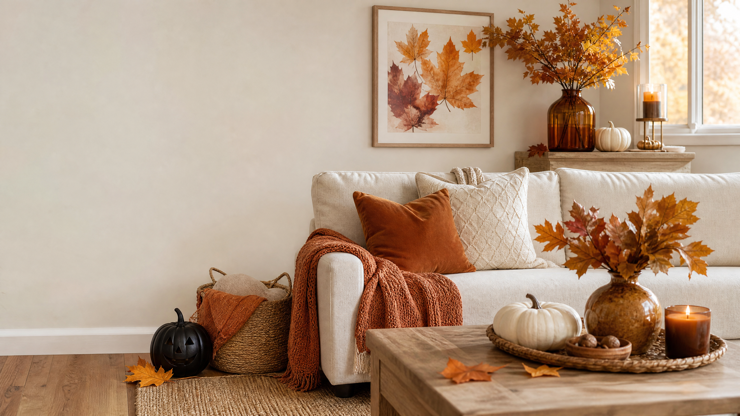 From Halloween to Thanksgiving: A Seasonal Living Room Refresh That Does Not Feel Cluttered