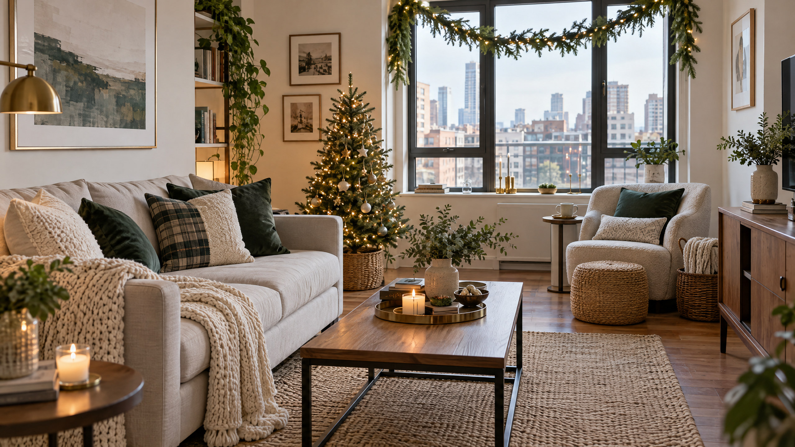 Christmas Decorating for a Studio Apartment: A Cozy Look Without a Full-Size Tree