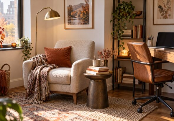 How to Create a Reading Nook Beside Your Desk: A Small-Space Study Combo