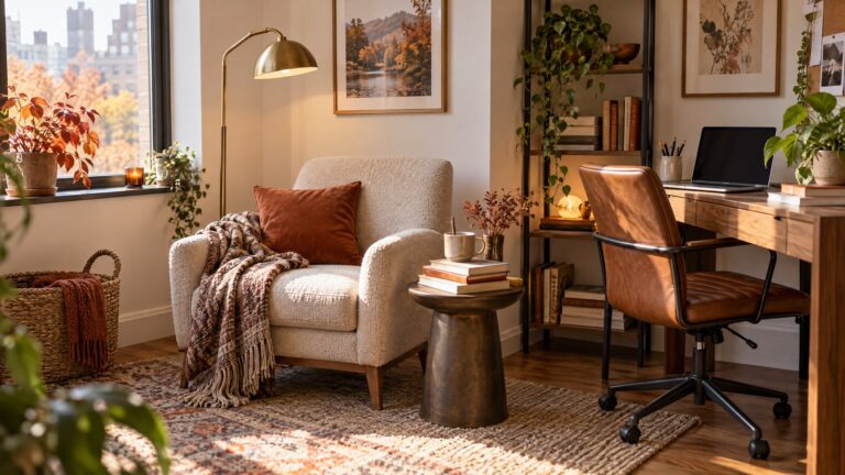 How to Create a Reading Nook Beside Your Desk: A Small-Space Study Combo